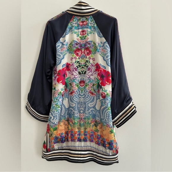 Johnny Was Reversible Silk Bomber Jacket - Picture 2 of 10